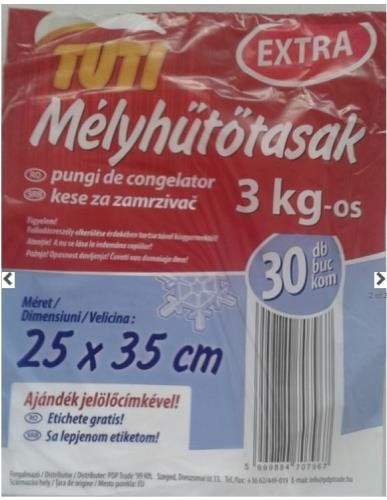 Hűtő tasak 30 db-os 3 kg -os